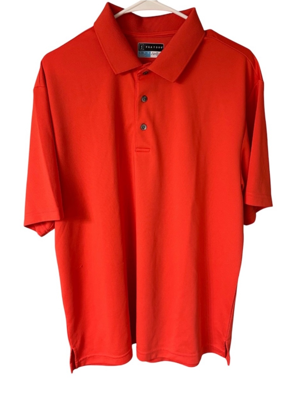 PGA Tour Men's Bright Red Short-Sleeve Polo